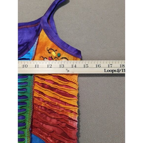 Rising International Women's Multicolor Tie-Dye Tank Top Sz Medium Made in Nepal - Picture 4 of 5